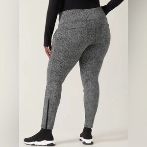 Athleta Black/Gray Delancey Textured Moto Leggings Size 2X NWT